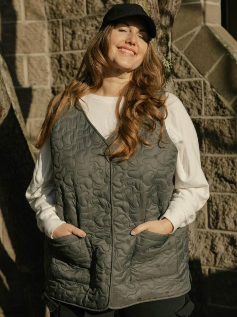 Smash + Tess Carson Quilted Vest Magnet Grey NWT Neutral Layering Puffer Vest - Picture 1 of 11